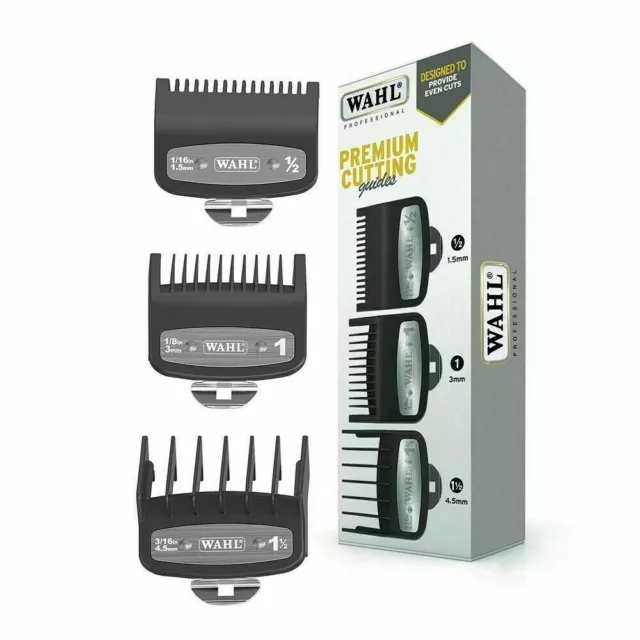 Wahl Premium Schneidführung Clipper Guard Befestigungskämme 0,5 1 & 1,5 - 3er-Pack