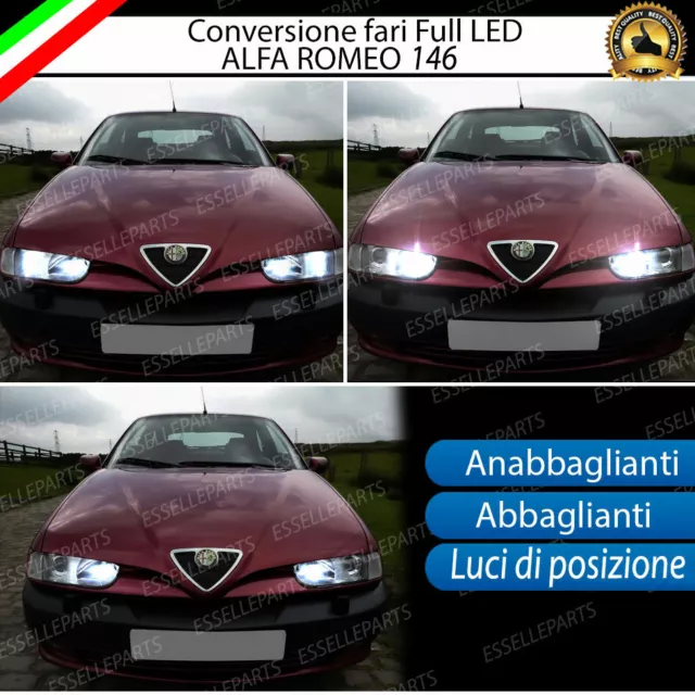 Kit Fari Full Led Alfa Romeo 146 Anabbaglianti Abbaglianti Luci Posizione 6000K