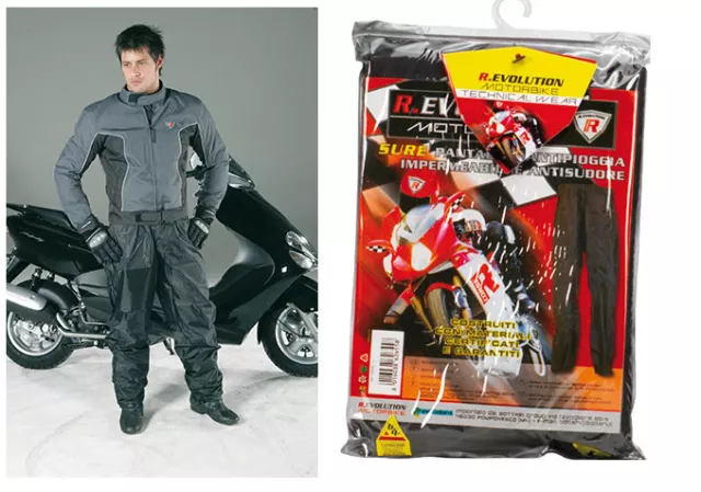 Pantalone Nero Pioggia antipioggia Impermeabile per moto Scooter Lavoro Taglia L