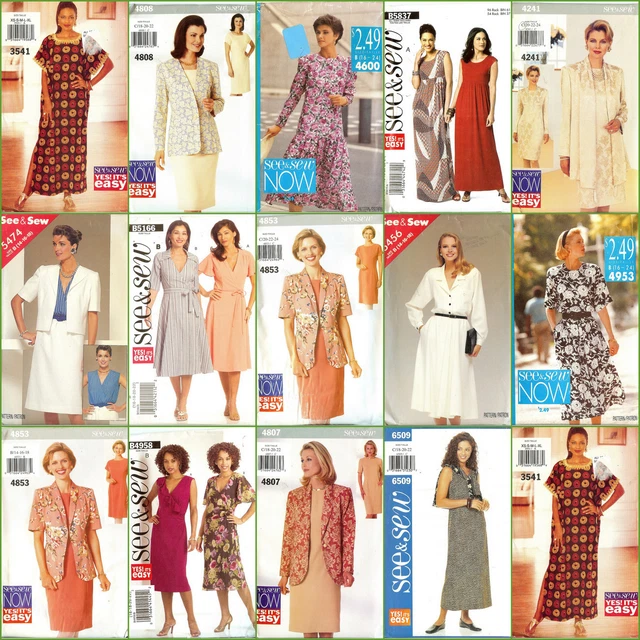 OOP Butterick See & Sew Sewing Pattern Misses Dress Plus Size You Pick