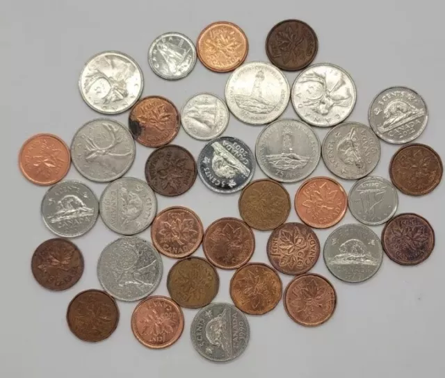 Queen Elizabeth II Various Dates Canadian Cent coins