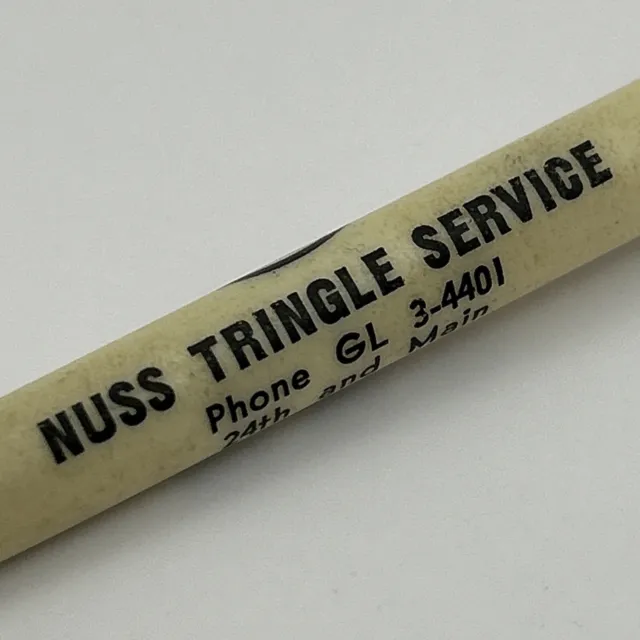 VTG c1950s/60s Ballpoint Pen Nuss Triangle Service Texaco Great Bend Kansas
