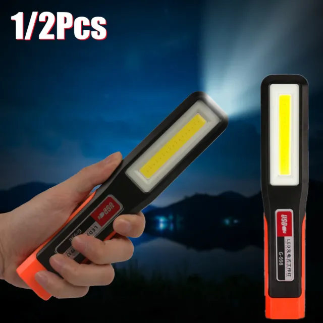 COB LED Work Light Mechanic Work Shop Inspection Lamp Hand Torch Rechargeable CO