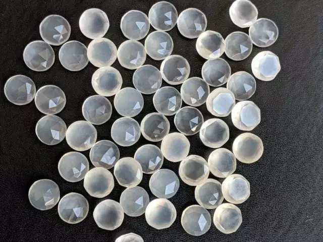 White Chalcedony Round Shape Rose Cut Calibrated Loose Gemstone 16mm To 20mm 3