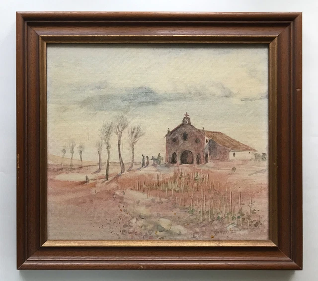 AQUARELL MIT SPANISCHER oder mexikanischer Kirche, von Dr. Gerda Meier ...