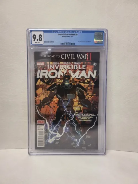 CGC 9.8 Invincible Iron Man #9, 1st full appearance of Riri Williams, Iron Heart