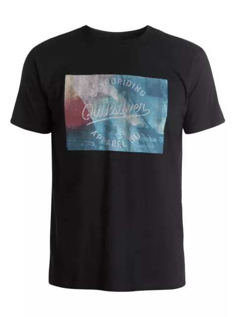 Quiksilver Palm Wave Classic Tee Black S/S Regular Fit T-Shirt Tee Sz Medium