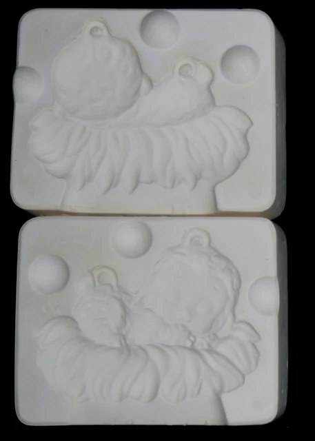 Molde De Navidad Molde De Fundición De Cerámica Kimple Ornamento Cordero Dormido/Heno #54 1983