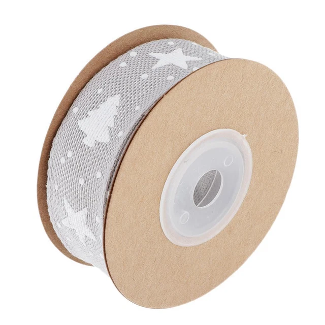 1 Rolle/10m Weihnachten Ripskorn Satinband Geschenkverpackung Weihnachtsdekor grau 3