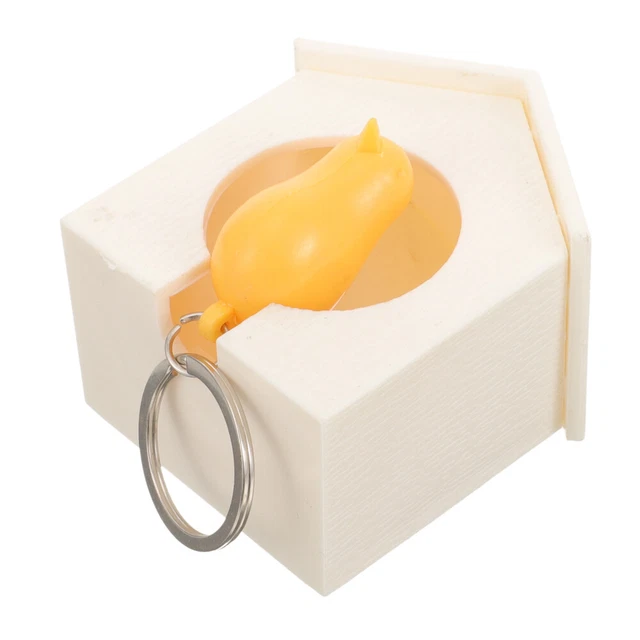 Birdhouse Key - White House with Yellow Bird