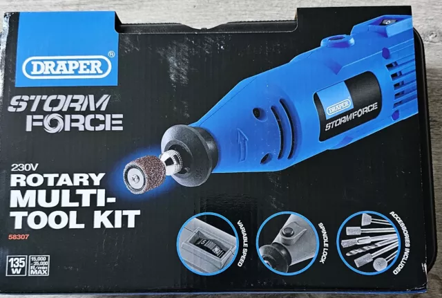 Draper MT135SF57 Storm Force Rotary Multi Tool and 57 Piece Accessory Kit 240v