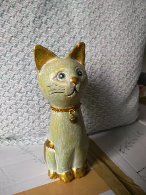 Statue en Bois de Chat