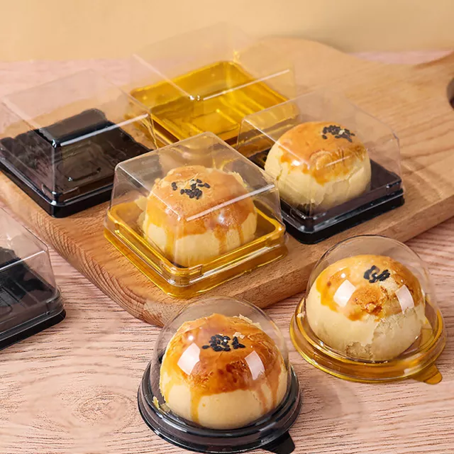 10pcs Clear Plastic Mini Cupcake Boxen Muffin Pod Dome Muffinbehälter Box