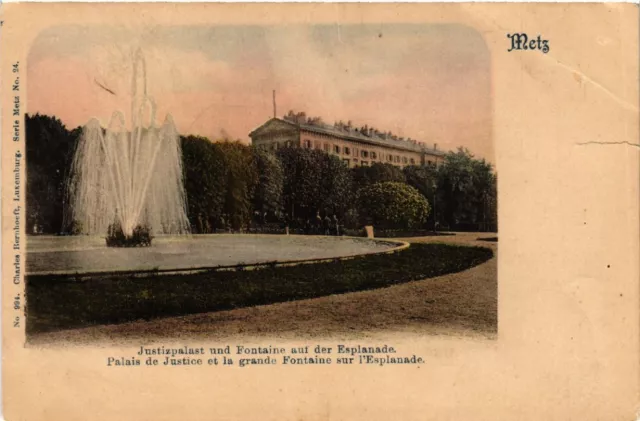 CPA AK METZ-JUSTizpalast und Fontaine auf Esplanade Palais de Justice (455242)
