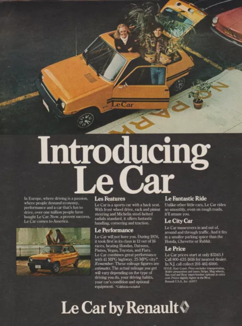 1977 Renault Le Car - City Couple Move Haul House Plants -Vintage Print Ad Photo