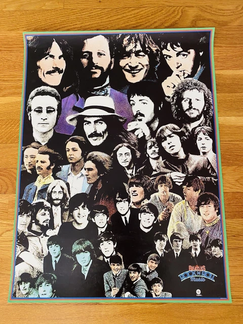 The Beatles Rock 'n' Roll Music Vintage Collage Poster by Capitol Records 18x24