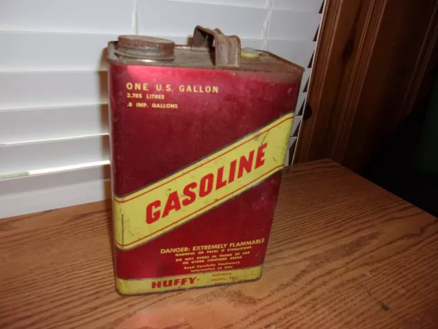 Vintage Huffy 1 Gallon Gasoline Gas Can Collectible Metal Can