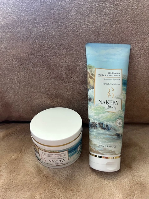Nakery Beauty Body & Hand Wash 9.8 OZ & Body Butter SEASIDE SERENITY 7.9 oz