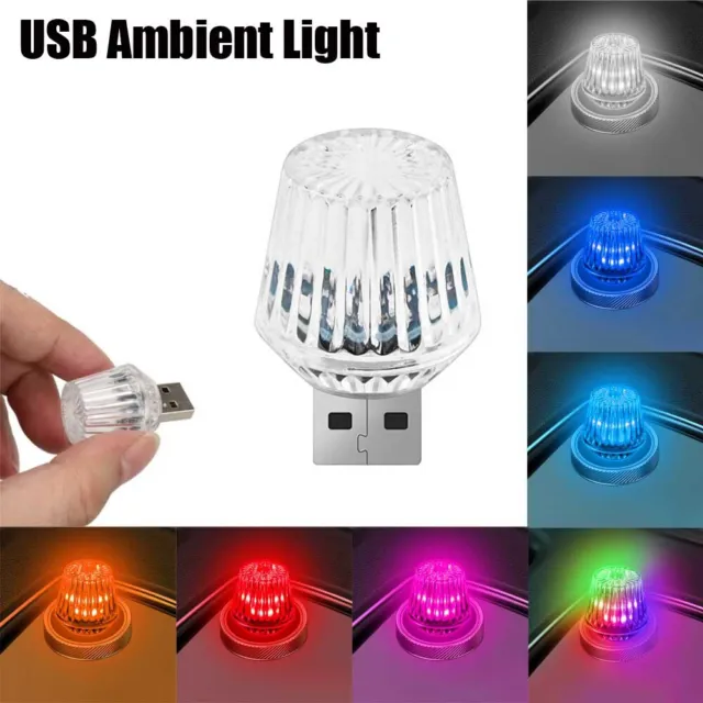 1x Mini USB LED Lamp Bulb Car Neon Atmosphere Ambient Light Interior Accessories