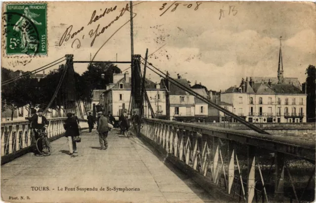 CPA AK TOURS - Le Pont Suspendu de St-SYMPHORIEN (589821)