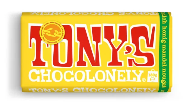 (14,44 EUR/) Tony's Vollmilchschokolade 32% Honig Mandel-Nougat 15x180g