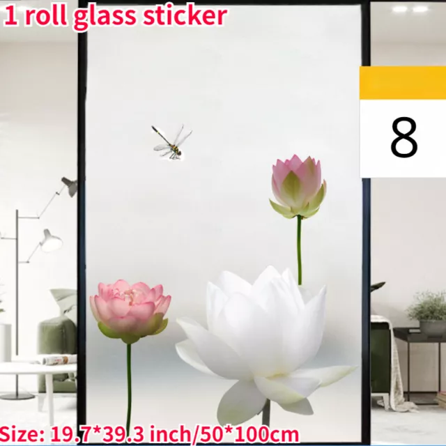 Static Cling Frosted Glass Window Film Privacy Glass Sticker Decor 19.7*39.3 in