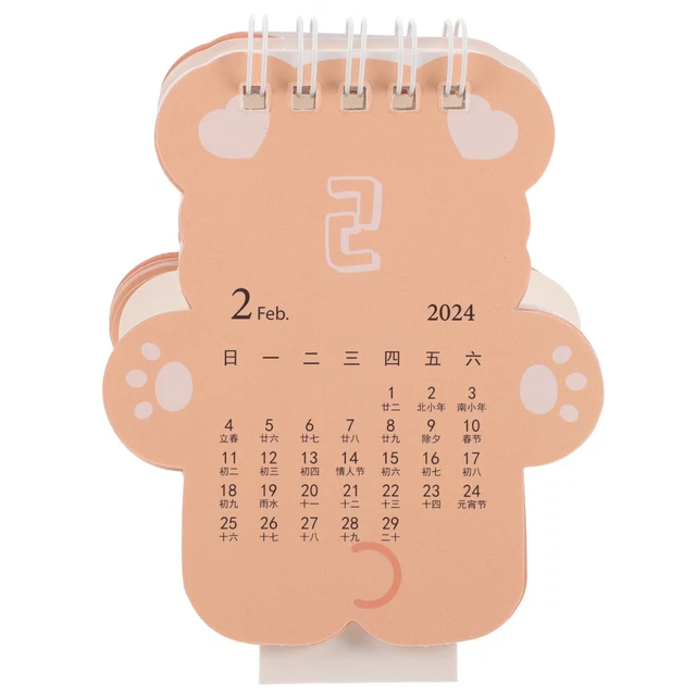 DESKTOP 2024 CALENDAR Mini Monthly Calendar Freestanding Mini Calendar