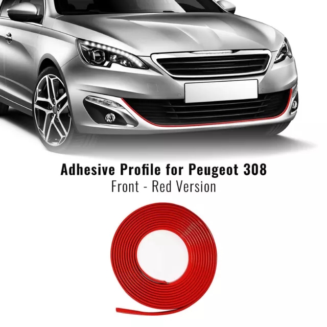 Profil Rouge Adhésif pour Dam Pare-Choc Peugeot 308