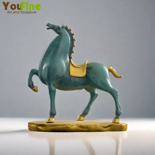 Vintage Chinese Tang Horse Bronze Statue 7" Bronze Horse Sculpture Home Decor