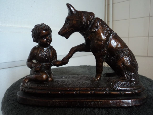 ANCIENNE STATUE SCULPTURE en platre la petite laitiere epoque 1900