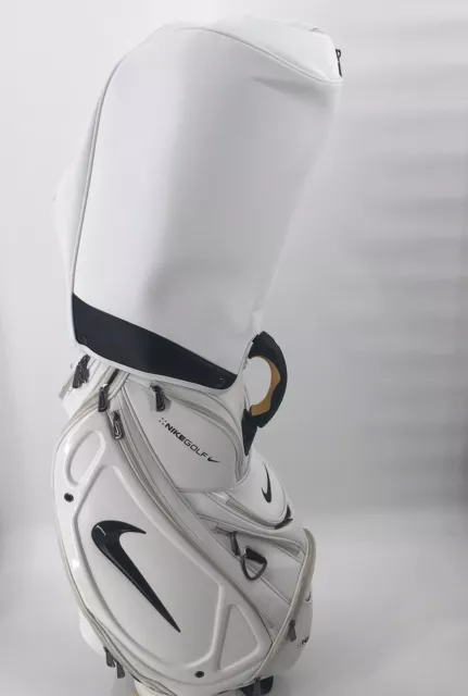 RARE Nike Golf Stand Carry Bag 5 Way Divider W/ Brand New Hood 9 Zip Pockets Tee
