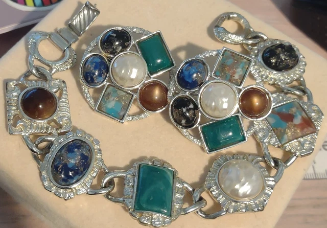 Sarah Coventry 1960s Silver Tone Happy Holiday Bracelet & Earring Set
