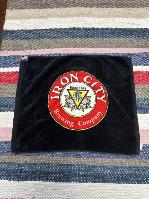 Vintage Iron City IC Brewing Co. Pittsburgh, PA Golf Towel Black