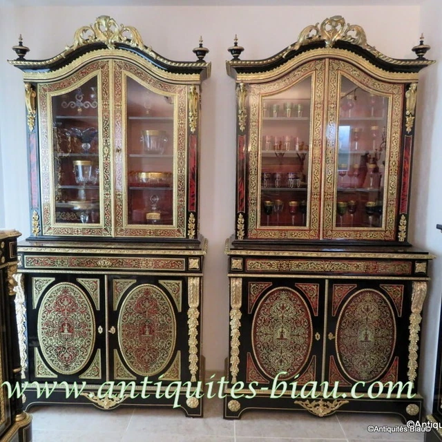Pair of Cabinet in Boulle marquetry 19th Napoleon III period in perfect conditio