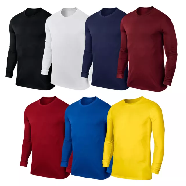 Mens Long Sleeve Shirt Slim Fit Top T-Shirt Football Training