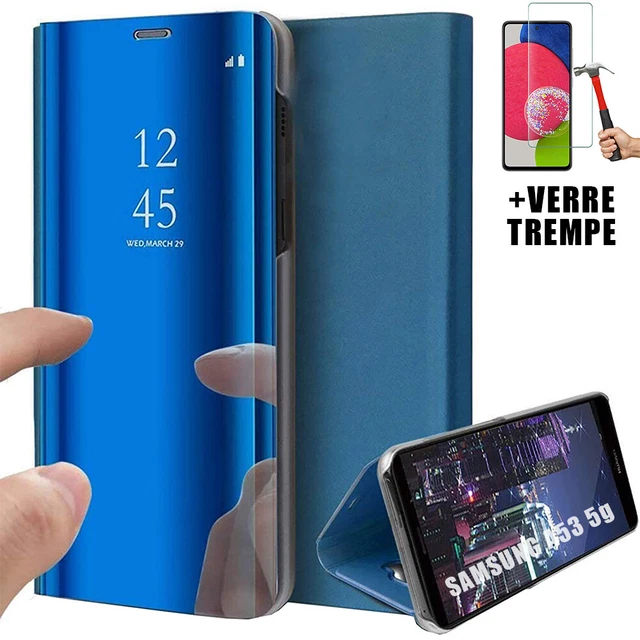 Coque pour Samsung Galaxy A53 5G Smart Case Clear View + 2 Verres Trempés