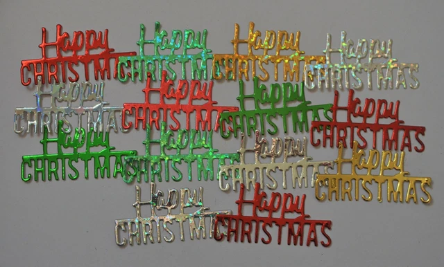 20 Sentiments Happy Christmas Toppers Scrapbooking Spiegel Karte Basteln