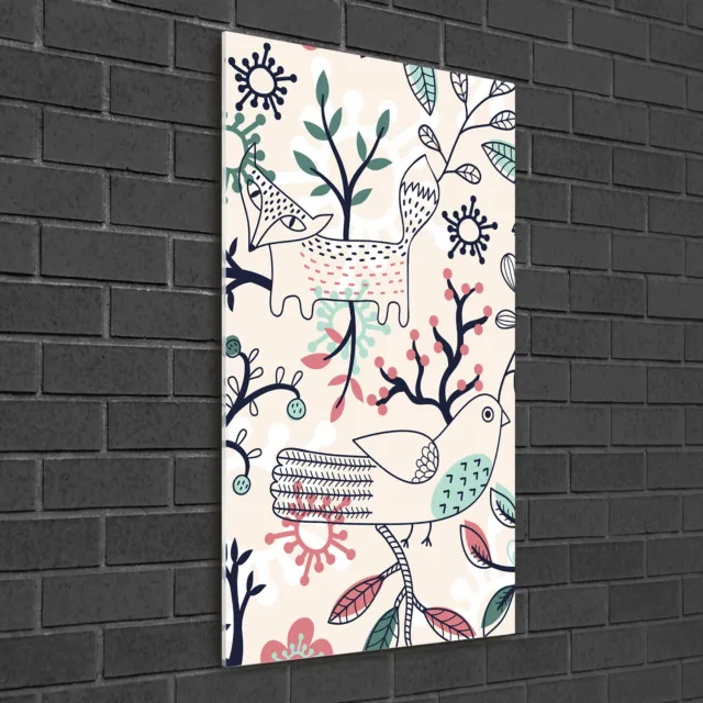 Wandbild Druck auf Plexiglas® Acryl Hochformat 50x100 Tiere und Blumen