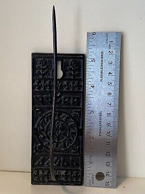 Vintage Cast Iron Wall Mount Spike Hook With Ornate Raised Design