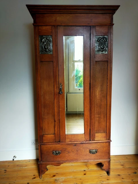 Small Edwardian Art Nouveau Wardrobe