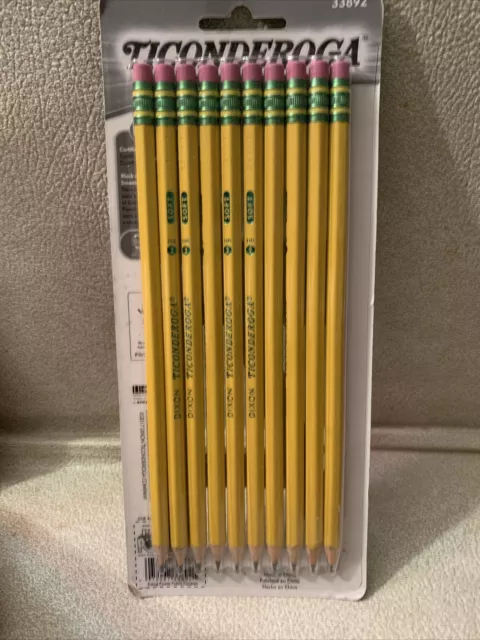 TICONDEROGA Pencils Wood-Cased Pre-Sharpened Graphite #2 HB Soft Yellow 10 Pack 2