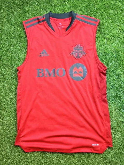 Adidas Toronto FC Mens Sz Med MLS Red Soccer Jersey Football Training Kit Tank