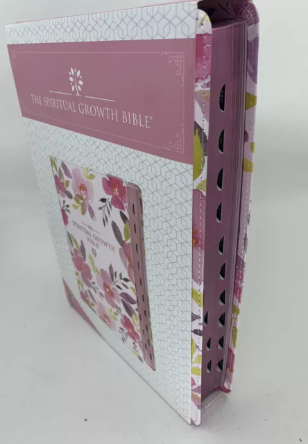 The Spiritual Growth Bible, Study Bible, NLT - New Living Pink Floral index