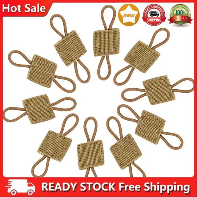 10 pz Clip Portatile Cinghia Elastica per Gilet Zaini Borse (Cachi)