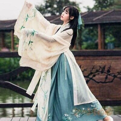 Ancient Costume Cosplay Hanfu Women's Princess Dress Coat Tops Chinese Han Skirt