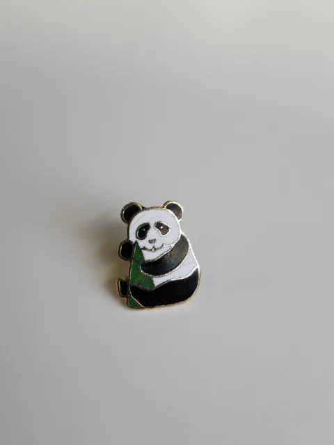 Panda Bear With Bamboo Shoot Lapel Pin