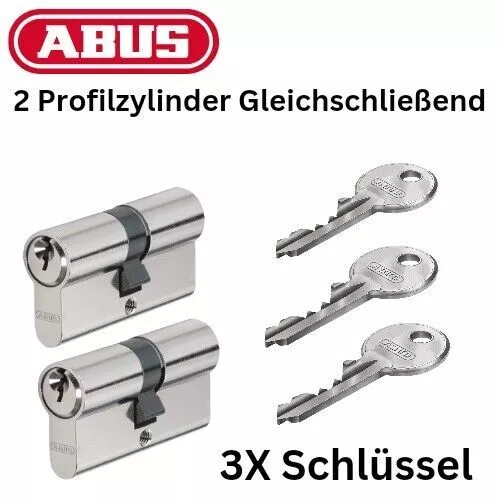 Abus E60NP  30/30 Profilzylinder Schließzylinder 2er Set  Gleichschließend