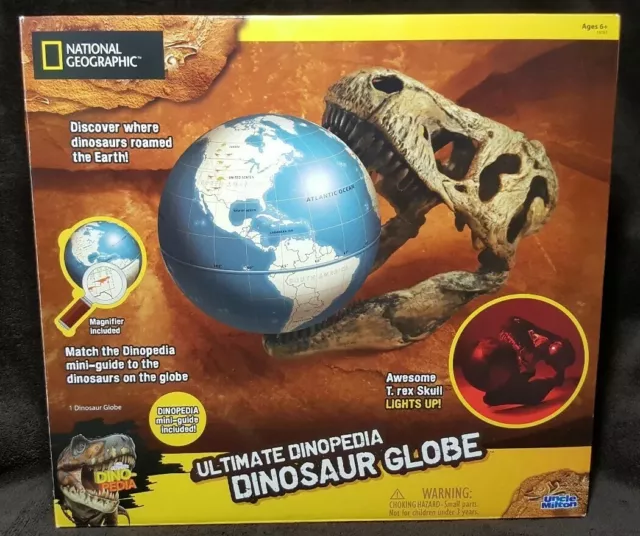 National Geographic Ultimate Dinopedia Dinosaur Globe ~ 2012 Uncle Milton ~ NEW