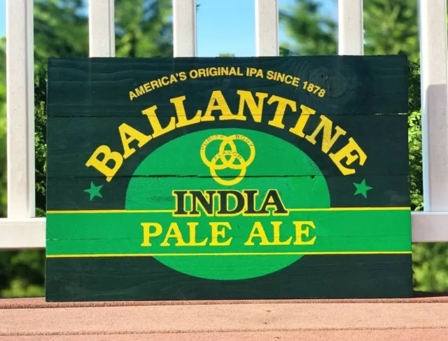 Ballantine IPA Beer Wooden Sign Distressed Look Pabst PBR NEW 21"x14" Pub Bar