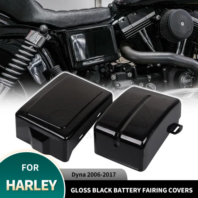 Gloss Black Battery Fairing Covers For Harley Dyna Super Glide FXD Custom FXDC